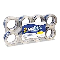 Duck HP260 Packaging Tape, 8 Rolls, 480 Yards, High Performance Strong Tape for Shipping, Mailing & Storage, 3