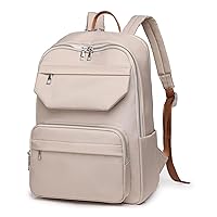 Backpack Laptop 14 Inch for Women Work Travel Business College Backpack Water Resistant Lightweight Daypack (Beige)