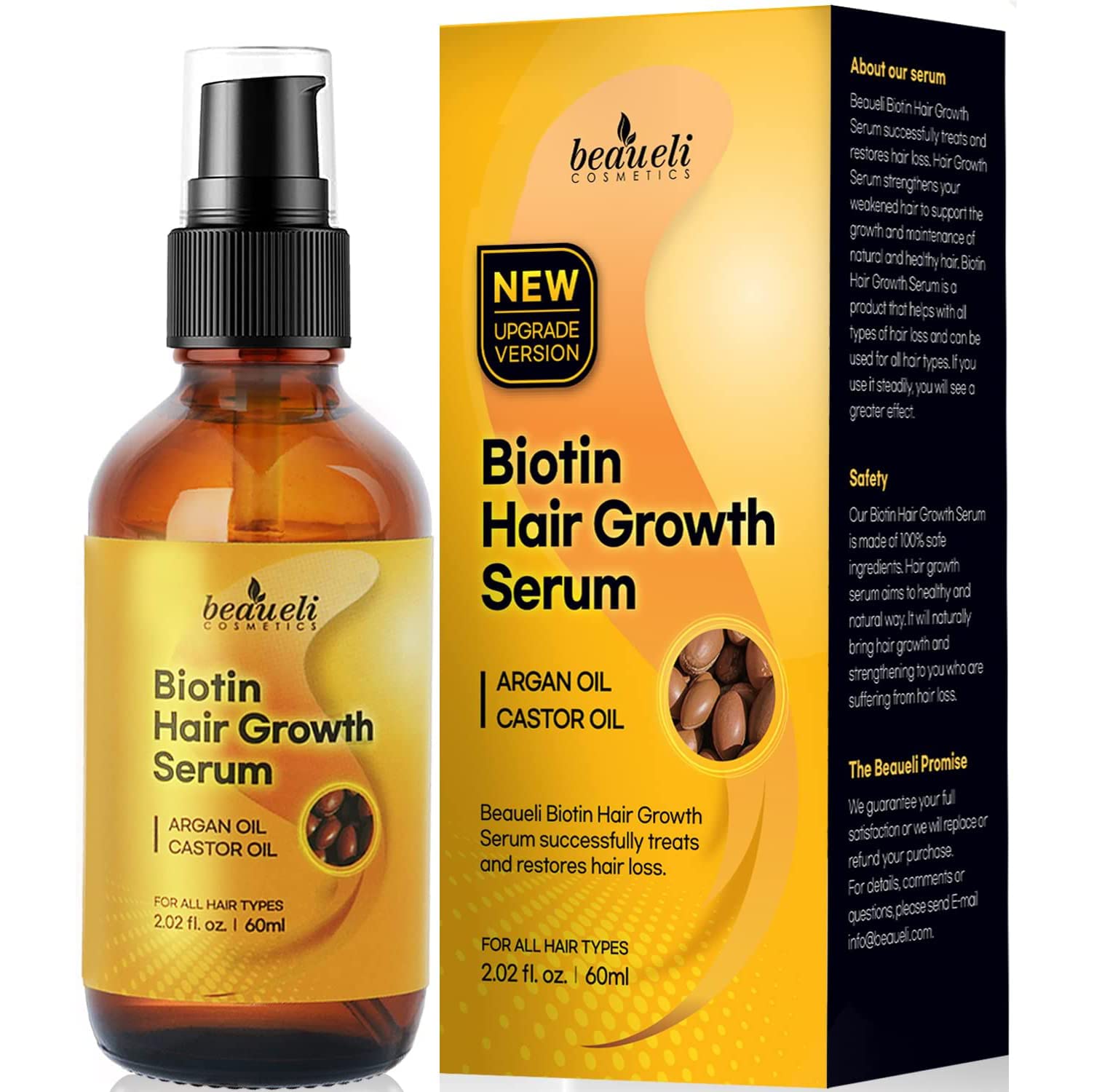 Mua Biotin Hair Growth Serum with Castor Oil, Argan Oil - Hair Loss  Prevention Treatment with Fine Thinning Hair Formula for Men & Women By  Beaueli trên Amazon Mỹ chính hãng 2023 | Fado