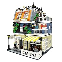 ENJBRICK Garden Hotel Assembly Square Building kit,Modular House Building Blocks Model Set for Teens and Adults.Collectible Display Toy Building Set 1316PCS