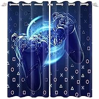 Deconstructed Game Controller 3D Printed Drapes, Gamer Game Blackout Thermal Insulated Grommets Curtains, Window Treatments for Bedroom Living Room Home Decor (42