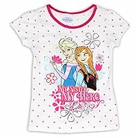 Disney Frozen Girl's My Sister My Hero White/Pink Polka Dot Short Sleeve T-Shirt