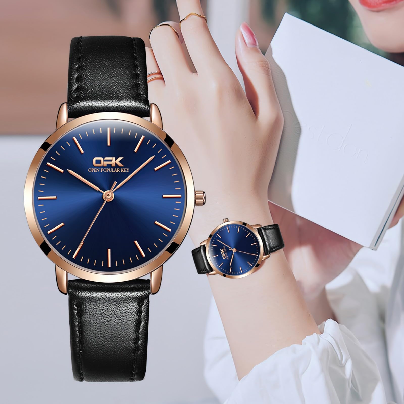 TPSOUM Wrist Watch for Women, Business Style Quartz Analog Women's Watch with Stainless Steel Strap