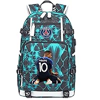 Kylian Mbappe Backpack with USB Charger Port and Headphone Interface-Lightweight Bookbag Graphic Laptop Bag