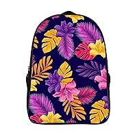 Retro Tropical Flowers 16 Inch Backpack Business Laptop Backpack Double Shoulder Backpack Carry on Backpack for Hiking Travel Work