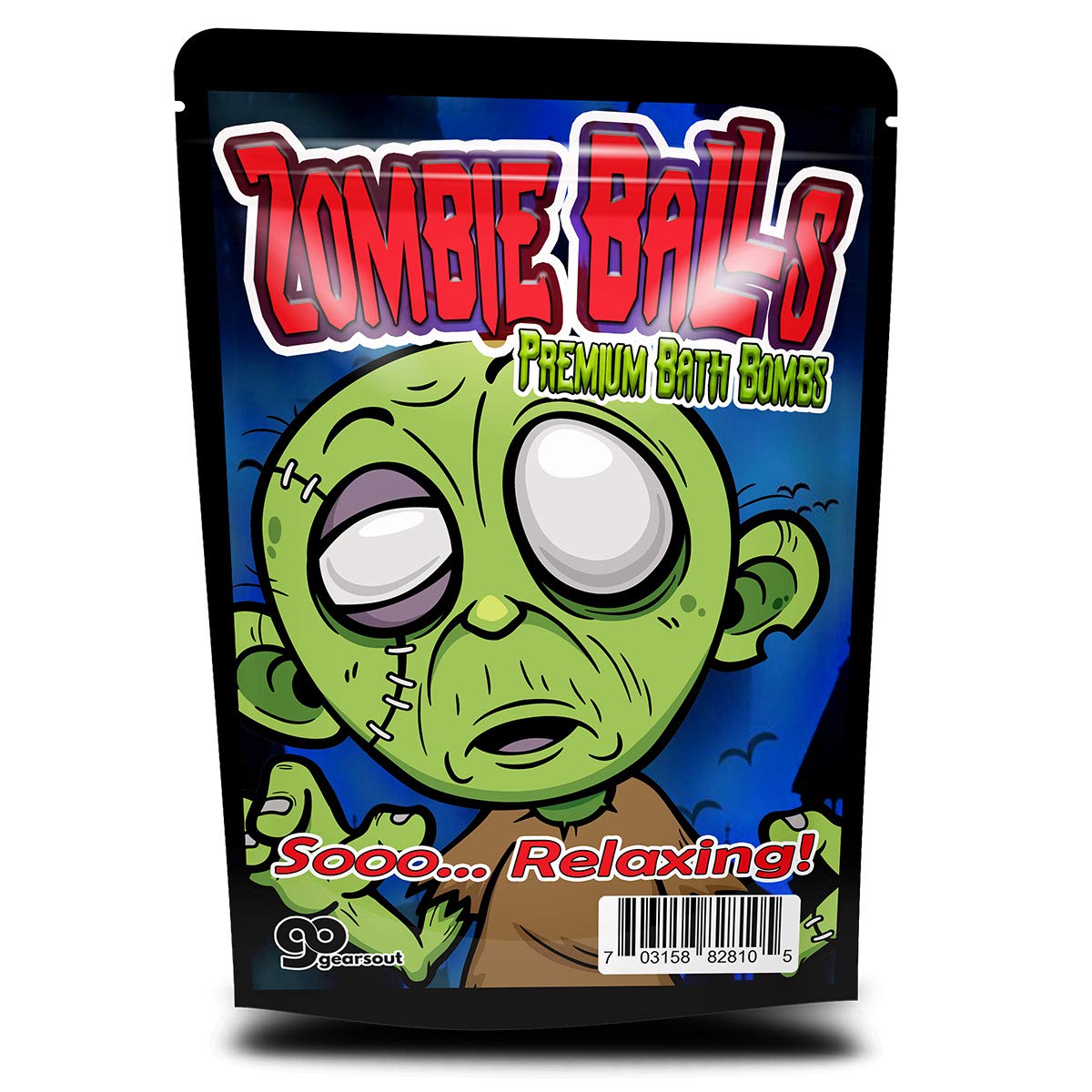 Zombie Balls Bath Bombs - Fun Zombie Design - Cool Bath Bombs for Teens - Cute XL Bath Fizzers, Green and Black, Handcrafted in The USA