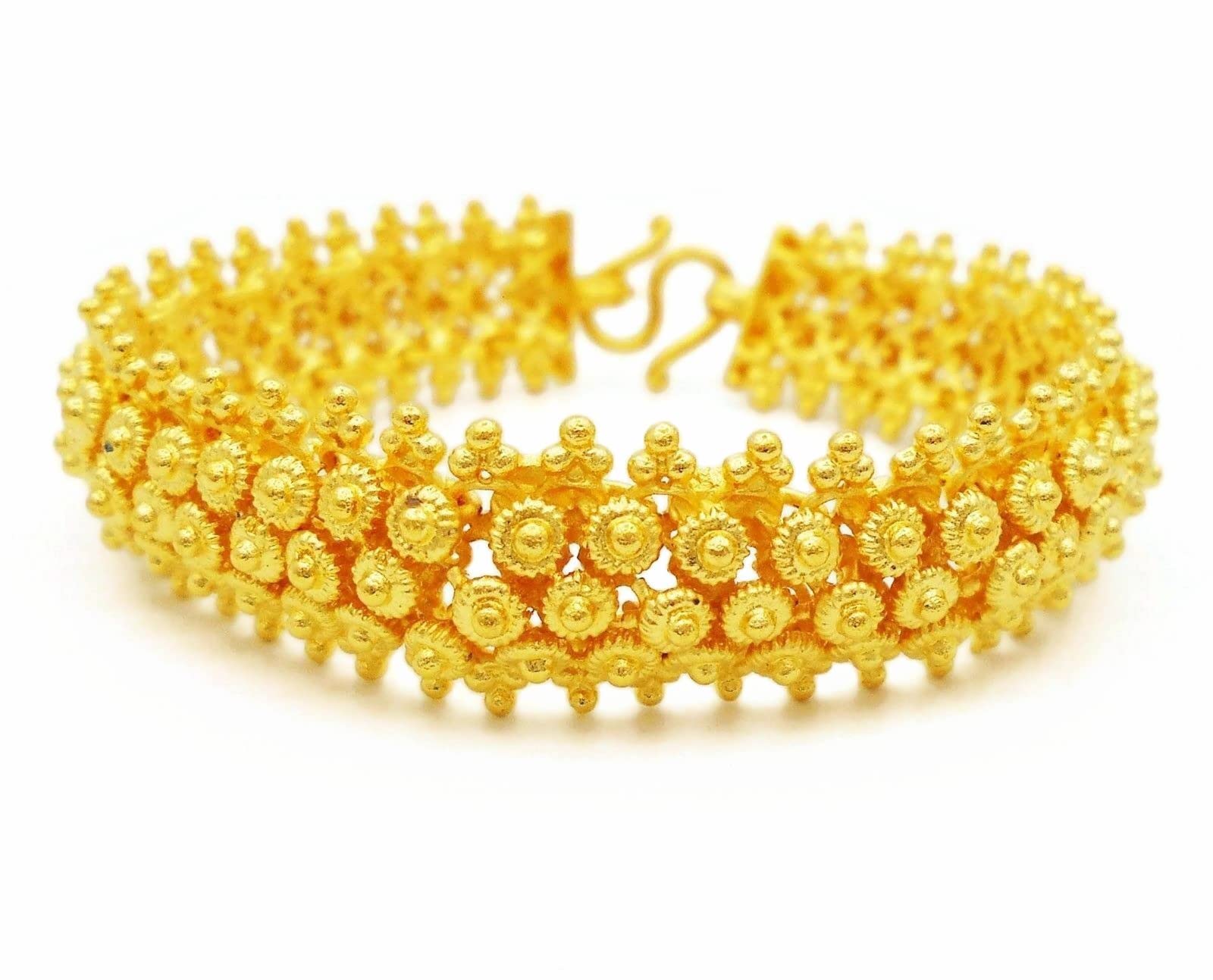 Amazon.com: Lai Thai Gold Plated Bangle 23K 24k Thai Baht Yellow Gold  Filled Jewelry Women Bracelet Thai Dress Thai Wedding Thai Jewelry:  Clothing, Shoes & Jewelry