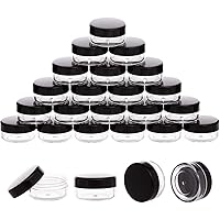 3 Gram Sample Containers with Lids, 25 Pack Mini Cosmetic Containers, BPA Free Black Sample Jars for Makeup, Lotion, Eye Shadow, Powder, and Lip Balms