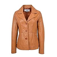 DR198 Women's Smart Work Warm Leather Jacket Tan