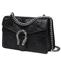 MYHOZEE Crossbody Bags for Women - Snake Printed Clutch Purses Leather Chain Shoulder Bags Evening Handbags