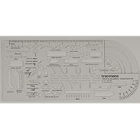 Traceease Traffic Accident Investigator Inlay Template 10.25 x 4.5 Inches Traffic Accident Sign Symbols, Plastic Measuring Ruler-1/16