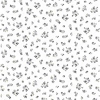Texco Inc Printed 4x2 Poly Spandex/Ditsy Flowers Design Stretch Ribbed Knit Fabric-200GSM /DIY Projects, Off White Blue 3 Yards