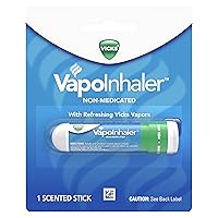 Vicks VapoInhaler, Portable Nasal Inhaler, Non-Medicated, Soothing Vapors, Menthol Scent, 1 Count (Pack of 2)