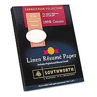 Southworth RD18ACFLN 100% Cotton Linen Resume Paper Almond 32 lbs. 8-1/2 x 11 100/Box