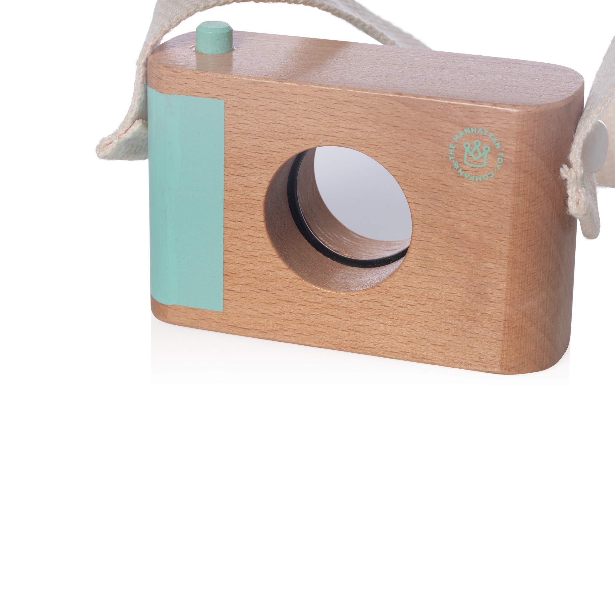 Manhattan Toy Natural Historian Wooden Camera Pretend Time Play with Clear, Green & Kaleidoscope Lenses