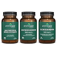 Mood & Sleep Support Bundle - Magnesium Bisglycinate Supplement & Ashwagandha Root Extract & Schisandra Supplement