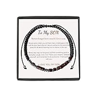 Graduation Gifts for Him Teen Boys Gifts for Son Bracelet from Mom Teenage Boys Birthday Confirmation Gifts, Morse Code Bracelets Gifts for Him Mens Beaded Bracelets with Message Card
