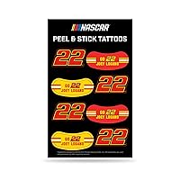 Rico Industries NASCAR Joey Logano Vertical Tattoo Peel & Stick Temporary Tattoos - Eye Black - Game Day Approved! Small