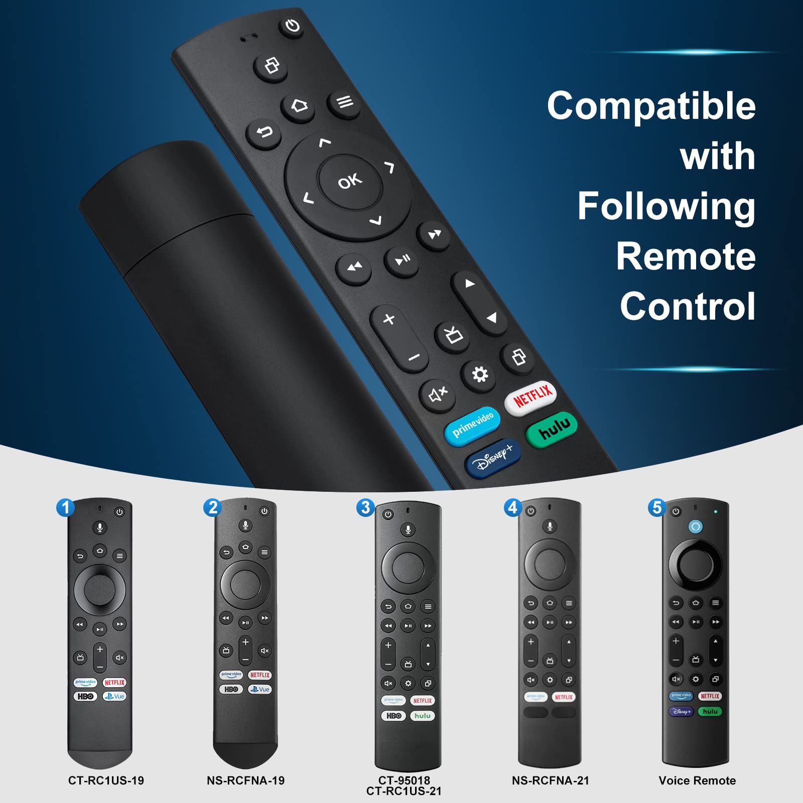 Replacement Remote for Insignia/Toshiba Smart TVs Compatible with All Insignia Fire Smart TVs and Toshiba Fire Smart TVs