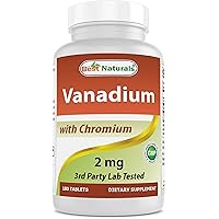Vanadium 2 mg with Chromium Polynicotinate 200 mcg 180 Tablets