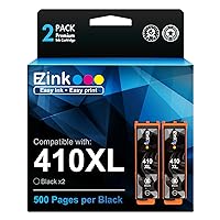 E-Z Ink (TM Remanufactured Ink Cartridge Replacement for Epson 410XL 410 XL T410XL to use with Expression XP-640 XP-830 XP-7100 XP-530 XP-630 XP-635 (2 Black with The Newest Updated Chip)