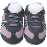 Prewalk Baby Shoes Boy Girl Infant Children Kid Toddler Crib Girl First Walk Gift Athletic Lilac Grey 0-2Y