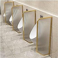 Toilet Partition Men Urinal Screen Toilet Partition, Bathroom//Public Restroom Waterproof Stainless Steel Glass Panel Partition Divider Screen, Wall-Mounted Urinal Partition Extender,Maximum Men