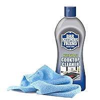 Black Swan Distributors - Bar Keeper’s Friend Cooktop Cleaner, Lemon Scent (13 oz) & Non-Abrasive, Washable Microfiber Cleaning Cloth (15x15 in) - Home Cleaning Supplies Kit