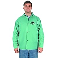 MCR Safety 39030XXX 30-Inch Flame Resistant Cotton Fabric Welding Jacket with Inside Pocket, Green, 3X-Large