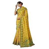 Indian Women Heavy Designer Tusser Silk Saree Blouse Muslim Sari Blouse 2633