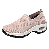Women Platform Sneakers Breathable Mesh Slip On Walking Shoes Casual Tennis Shoes Trendy Comfy No Laces Sneakers