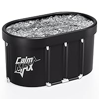 CalmMax Oval Ice Bath Tub for Athletes XL Portable Cold Plunge Tub for Cold Water Therapy Ice Baths at Home Outdoor Gym - 101 Gal Capacity (IB001 Version)