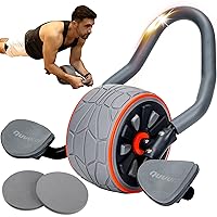 Ab Roller Wheel, 4d Ab Roller with Elbow Support, Knee Pad, Ab Wheel Roller for Core Workout, Ab Roller for Abs Workout, Abs Roller Wheel, Exercise Wheels for Abs