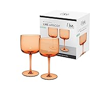 Villeroy & Boch – Like Apricot Wine Goblet 2-PCE Set, Apricot Coloured Glass, 8.5 x 17 cm