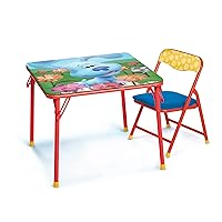 JAKKS Pacific Blue's Clues & You! Junior Table & Chair Set – Folding Childrens Table & Chair Set – Includes 1 Kid Chair with Non-Skid Rubber Feet & Padded Seat – Sturdy Metal Construction