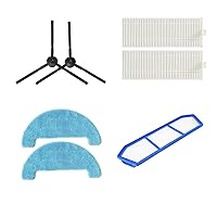 Vacuum Accessories Kit Compatible with 360 Smartai C50 G50 Robotic Vacuum Cleaner Replacement Parts, 2 Side Brushes + 2 Filters + 2 Mop Cloth Pads + 1 Pre Filter