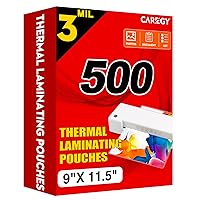 CAREGY 500 Pack Laminating Sheets,Thermal Laminating Pouches, 3 Mil, 9 x 11.5 Inches Lamination Sheet Paper for Laminator, Round Corner Letter Size