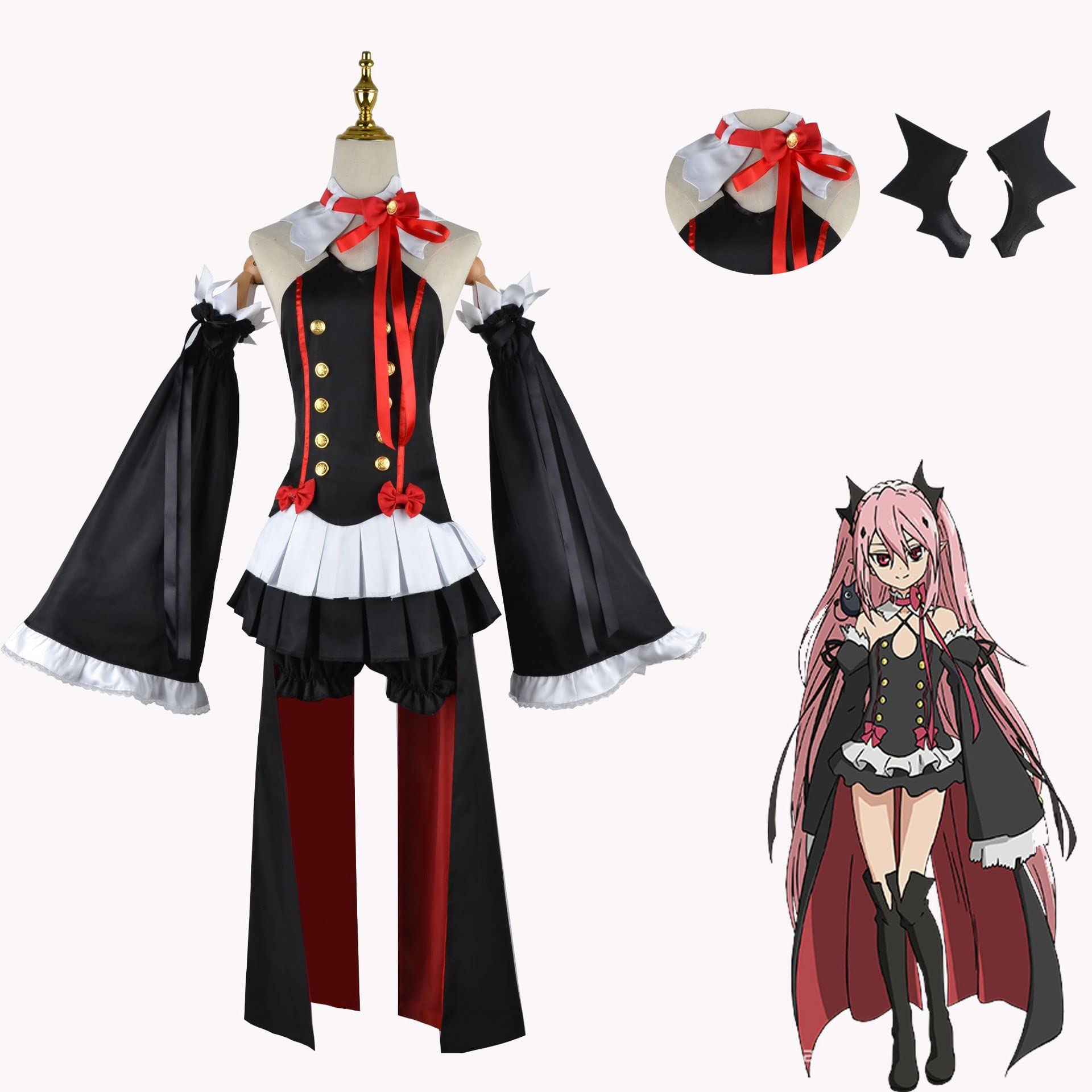 Seraph Of The End Owari No Seraph Krul Tepes Cosplay Costume Uniform Wig  Cosplay Anime Witch Vampire Halloween Costume For Women | Fruugo NZ