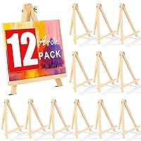 12 Pack 9 Inch Wood Easels, Easel Stand for Painting Canvases, Art, and Crafts, Tripod, Painting Party Easel, Kids Student Tabletop Easels for Painting, Portable Canvas Photo Picture Sign Holder