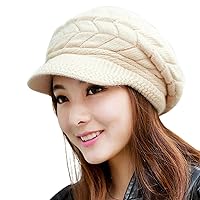 Loritta Womens Winter Beanie Warm Knitted Slouchy Wool Hats Cap with Visor