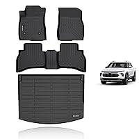 All Weather Floor Mats & Cargo Liner(Only Fit Cargo in Upper Deck Position) for 2021 2022 2023 2024 Chevrolet Chevy Trailblazer(AWD) Car Mats Floor Liners Trunk Mat Trunk Liner Cargo Mat