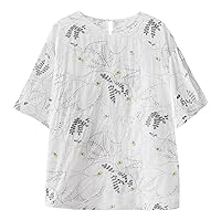 Women's I Simple Printing Europe and The United States Men and Women Round Neck T Shirt Womens Tops Dressy