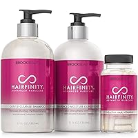 Hairfinity Hair Vitamins, Shampoo, and Conditioner - Biotin Growth Formulas for Damaged, Dry, Curly, or Frizzy Hair