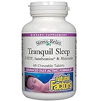 Stress-Relax Chewable Tranquil Sleep by Natural Factors, Sleep Supplement, Tropical Fruit Flavor, 60 Tablets