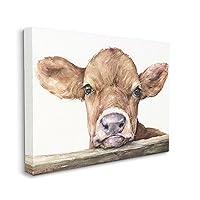 Stupell Industries Cute Baby Cow Animal Watercolor Painting Canvas Wall Art Design By Artist George Dyachenko