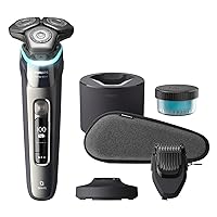 Philips Shaver Series 9000, Wet and Dry Electric Shaver, Dark Chrome, with Lift & Cut Shaving System and SkinIQ Technology, Pop-up Trimmer, Beard Styler, Cleaning Pod, Charging Stand, Model S9987/59