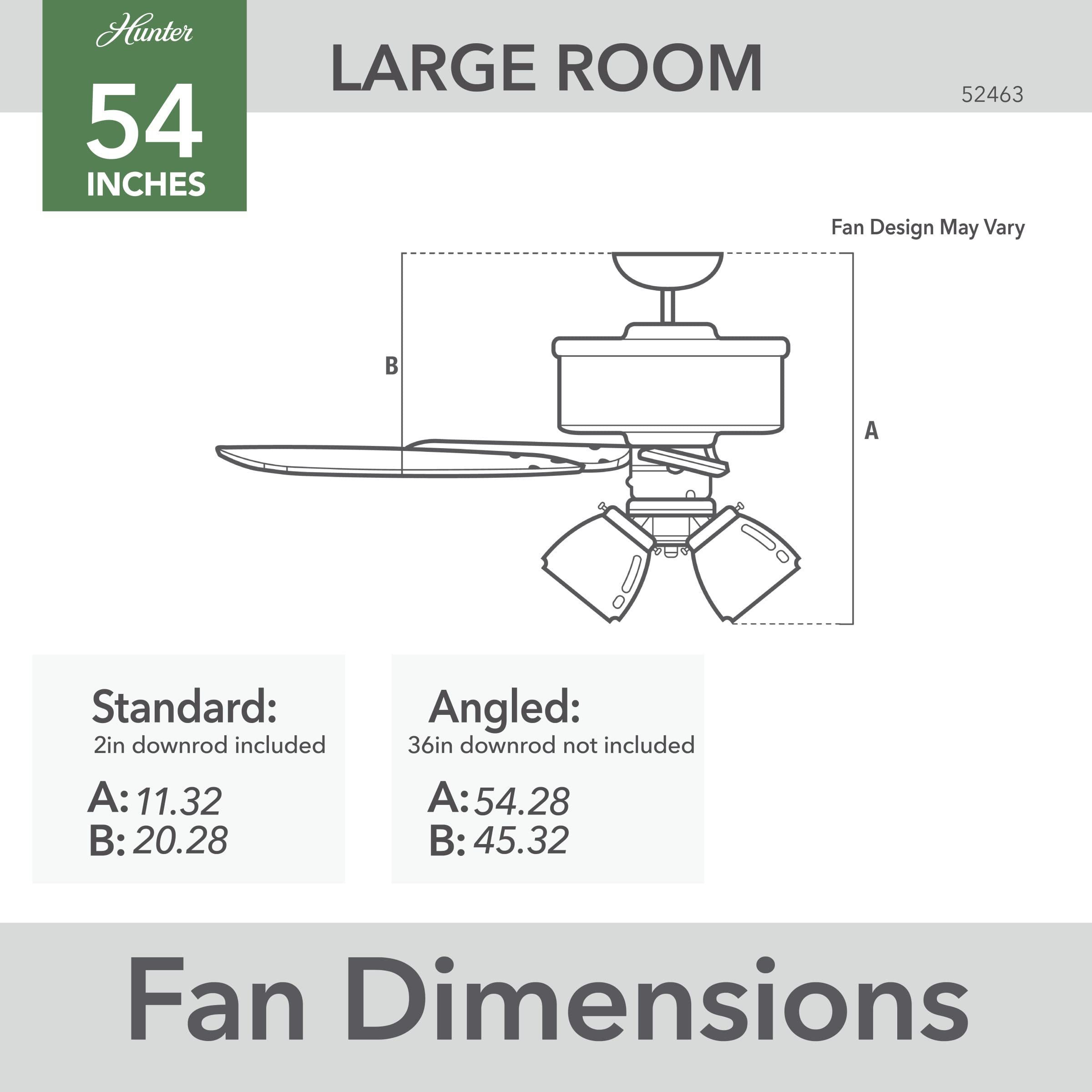 Hunter Fan Company, 59545, 54 inch Promenade Gloss Black Ceiling Fan with LED Light Kit and Handheld Remote