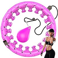 Smart Exercise Hoop for Weight Loss,Smart Weighted Hoop for Adults & Kids, Circle Weighted Hoop 2 in 1 Abdomen Fitness, 24 Detachable Knots Non-Falling Fitness Hoop