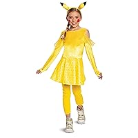 Disguise Pokemon Pikachu Costume for Girls, Deluxe Character Outfit