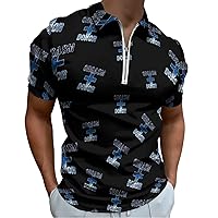 Orgasm Donor Slim Fit Polo Shirts for Men Half Zip-up Short Sleeve Tops T-Shirt Casual Golf Tees